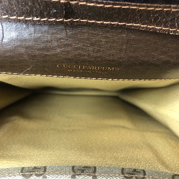 M Authentic GUCCI Ophidia Sherryline Brown Leather Coated Canvas Messenger Bag - Picture 10 of 17